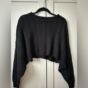 garage, black cropped sweater, size xs